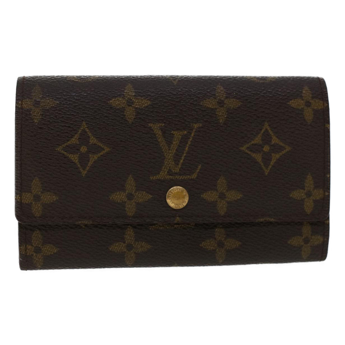LOUIS VUITTON Monogram Porte Monnaie Zip Long Wallet M61727 LV yk7413
