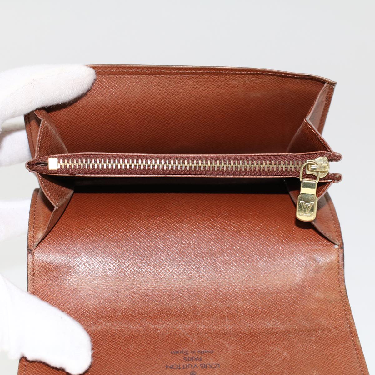 LOUIS VUITTON Monogram Porte Monnaie Zip Long Wallet M61727 LV yk7413