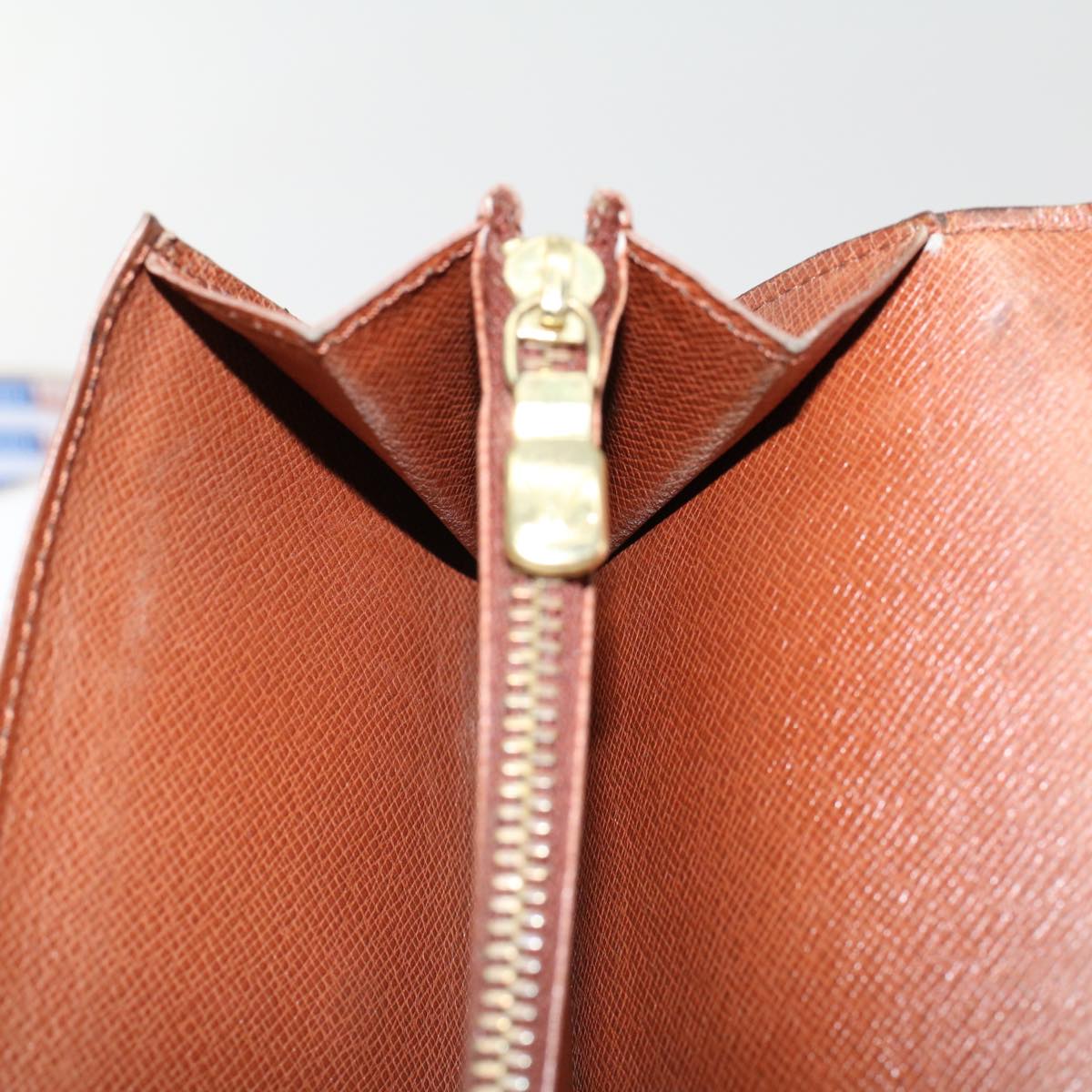LOUIS VUITTON Monogram Porte Monnaie Zip Long Wallet M61727 LV yk7413
