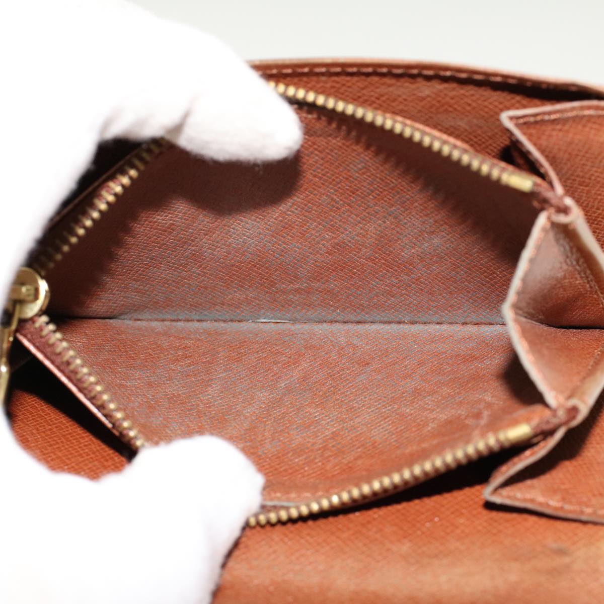 LOUIS VUITTON Monogram Porte Monnaie Zip Long Wallet M61727 LV yk7413