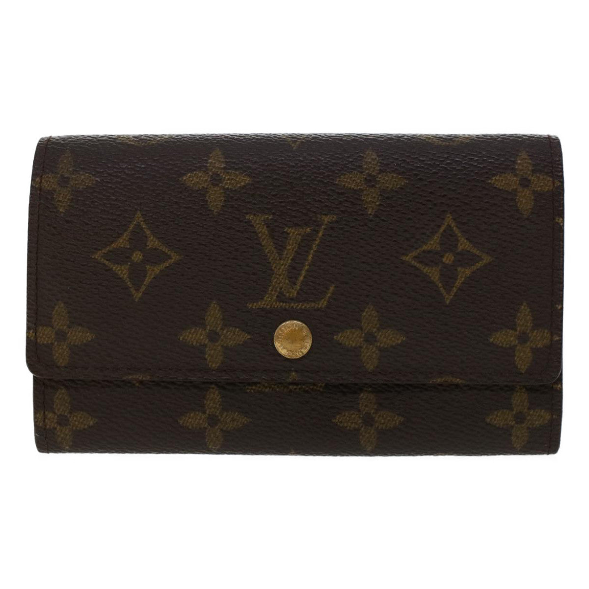 LOUIS VUITTON Monogram Porte Monnaie Zip Long Wallet M61727 LV yk7413