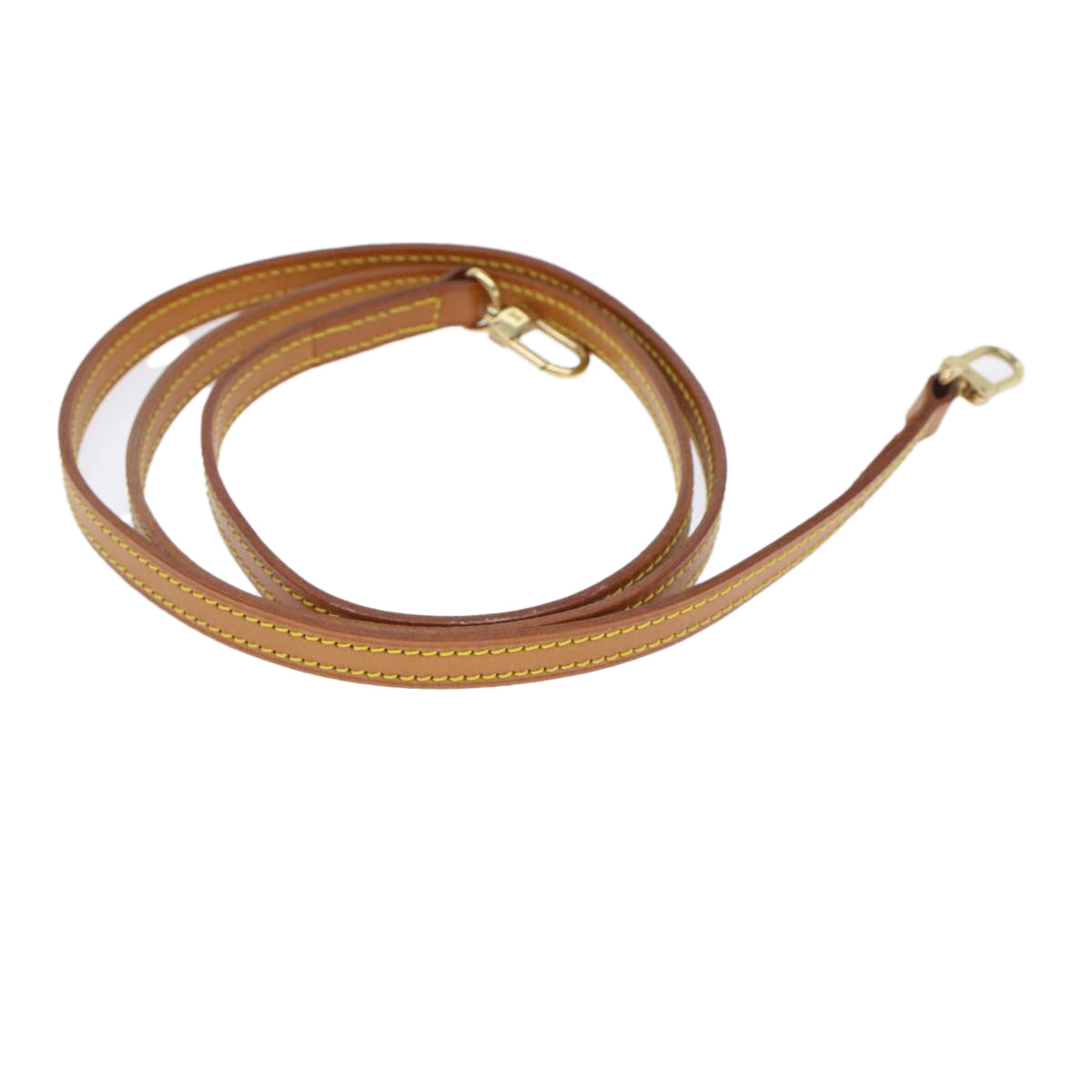 LOUIS VUITTON Shoulder Strap Leather 45.3"" Beige LV yk7456