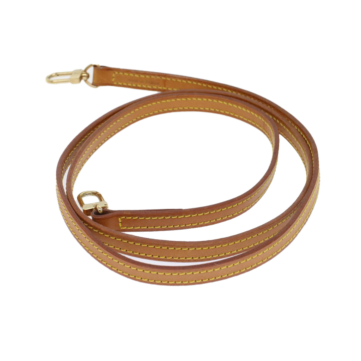 LOUIS VUITTON Shoulder Strap Leather 45.3"" Beige LV yk7456
