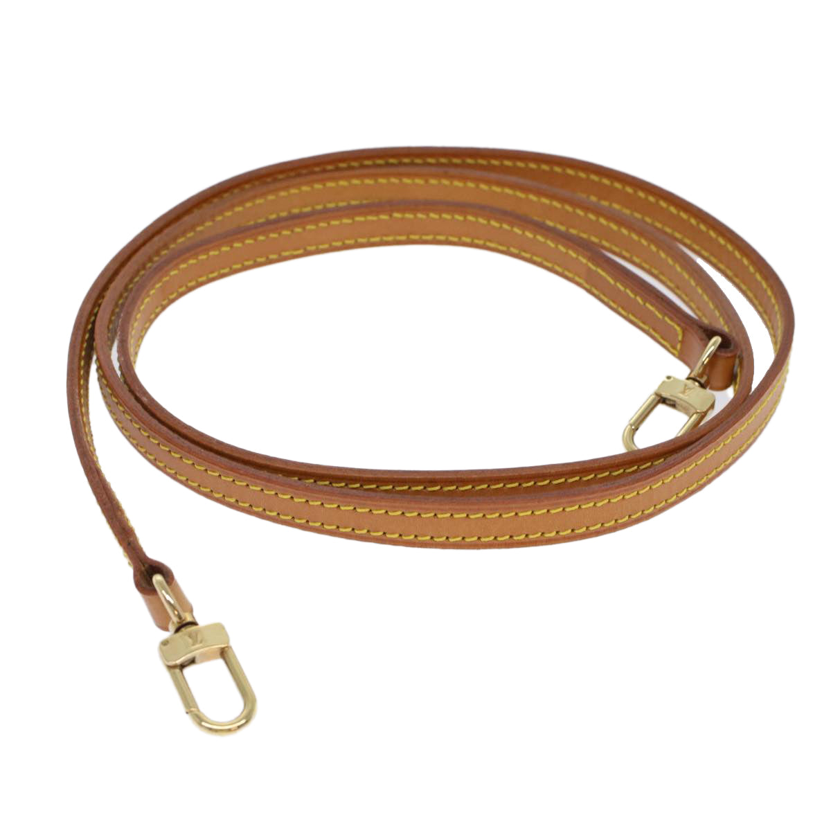 LOUIS VUITTON Shoulder Strap Leather 45.3"" Beige LV yk7456