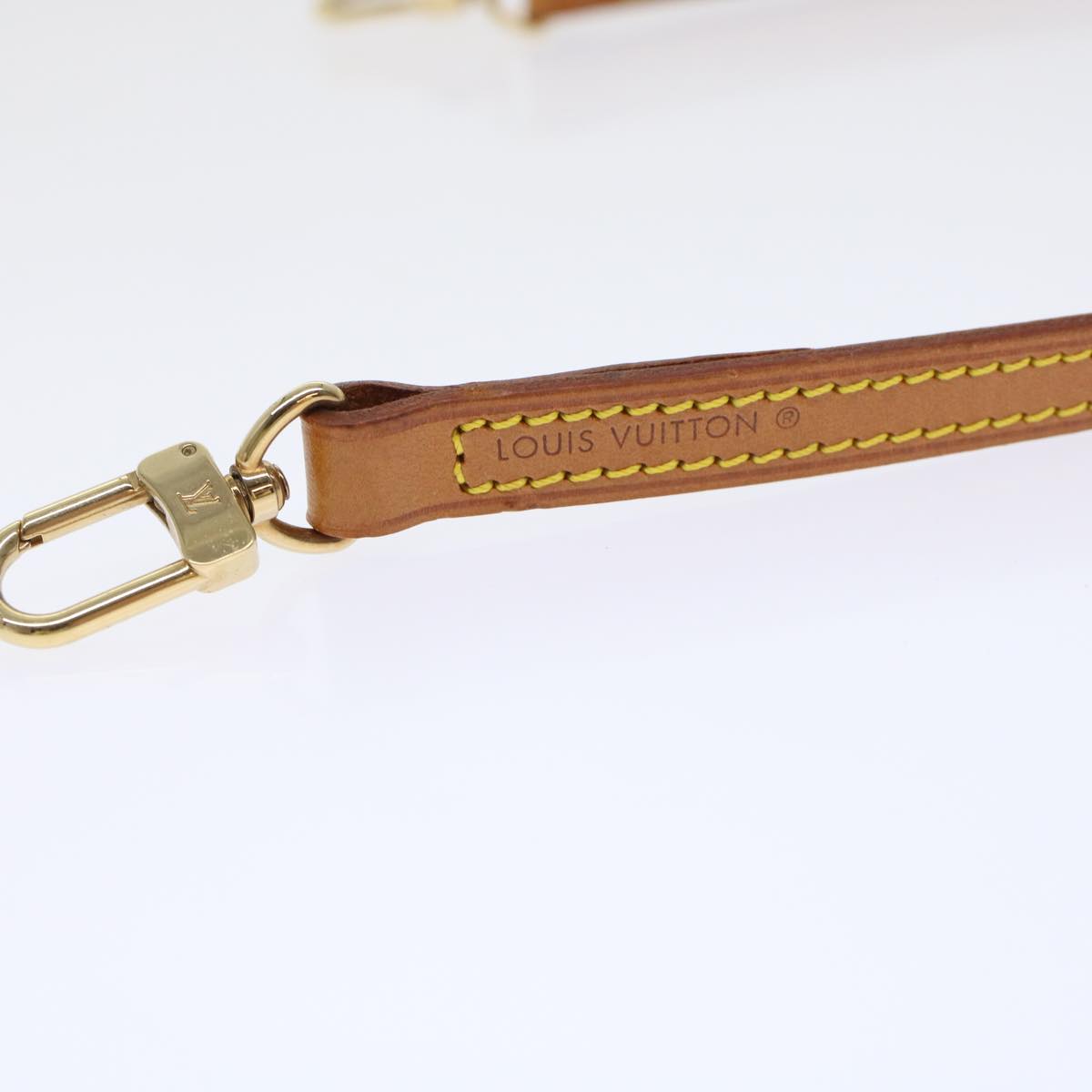 LOUIS VUITTON Shoulder Strap Leather 45.3"" Beige LV yk7456