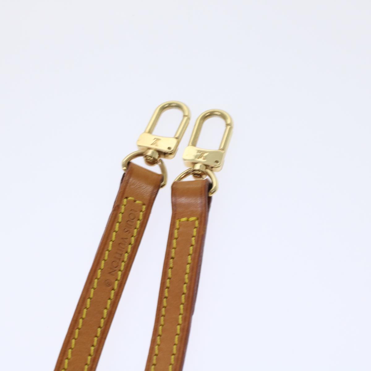 LOUIS VUITTON Shoulder Strap Leather 45.3"" Beige LV yk7456