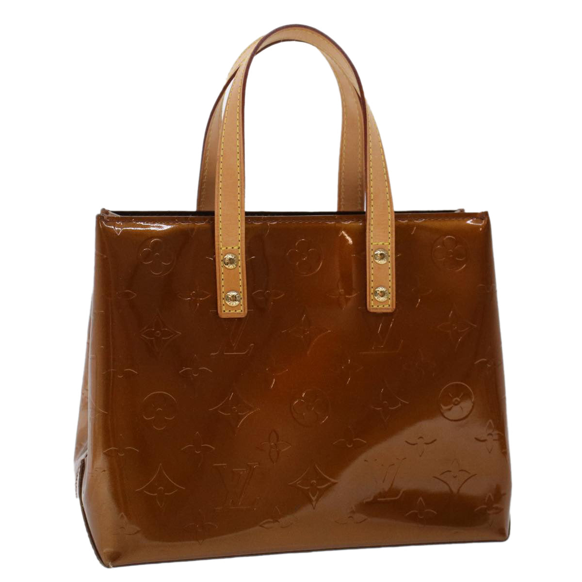 LOUIS VUITTON Monogram Vernis Reade PM Hand Bag Bronze M91146 LV yk7592