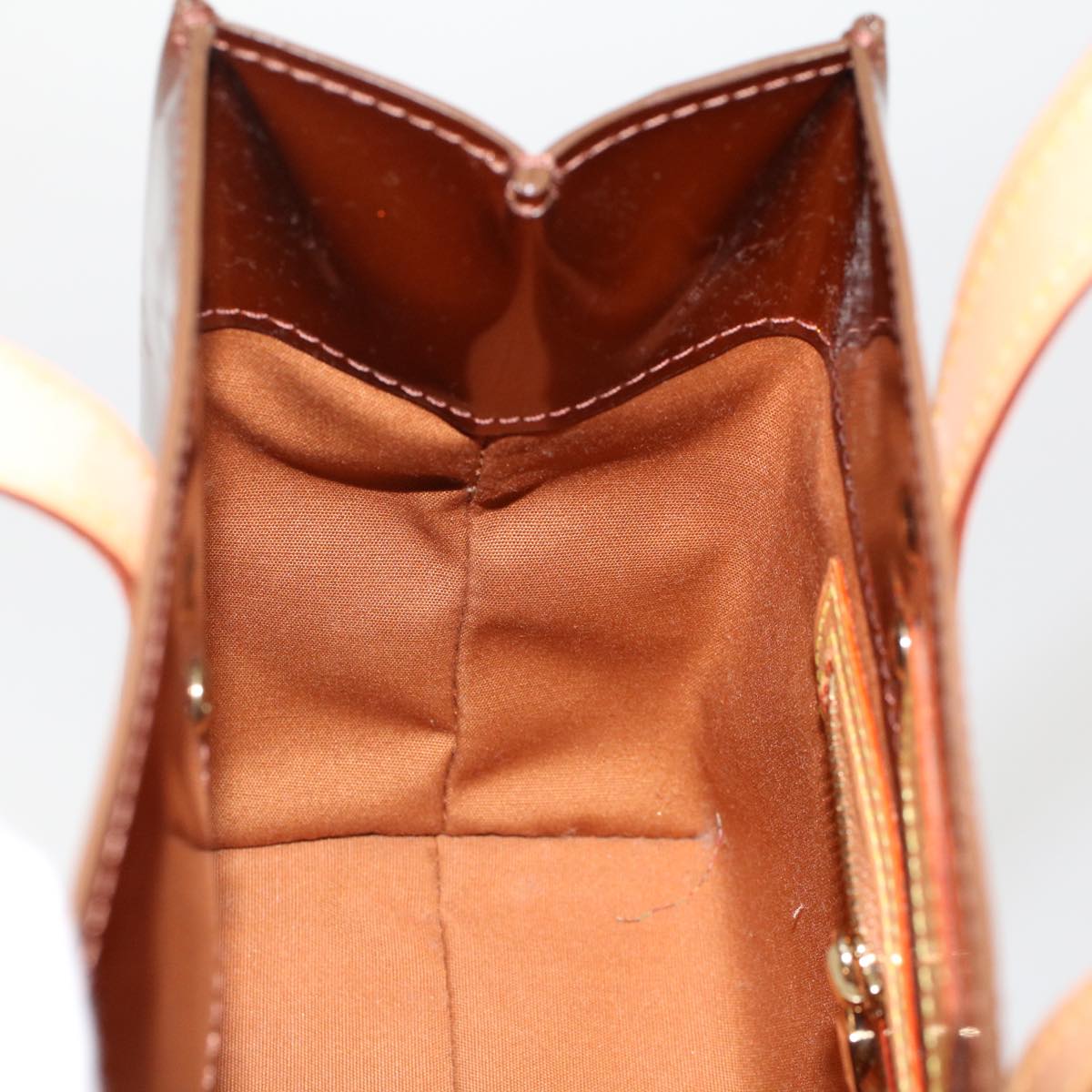 LOUIS VUITTON Monogram Vernis Reade PM Hand Bag Bronze M91146 LV yk7592