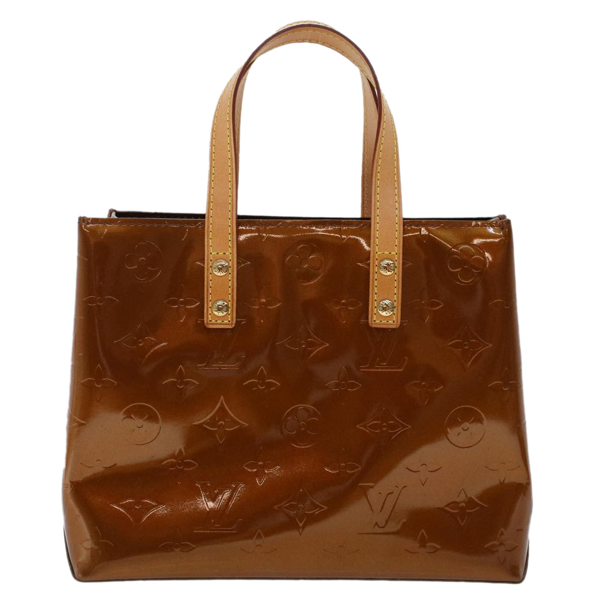 LOUIS VUITTON Monogram Vernis Reade PM Hand Bag Bronze M91146 LV yk7592