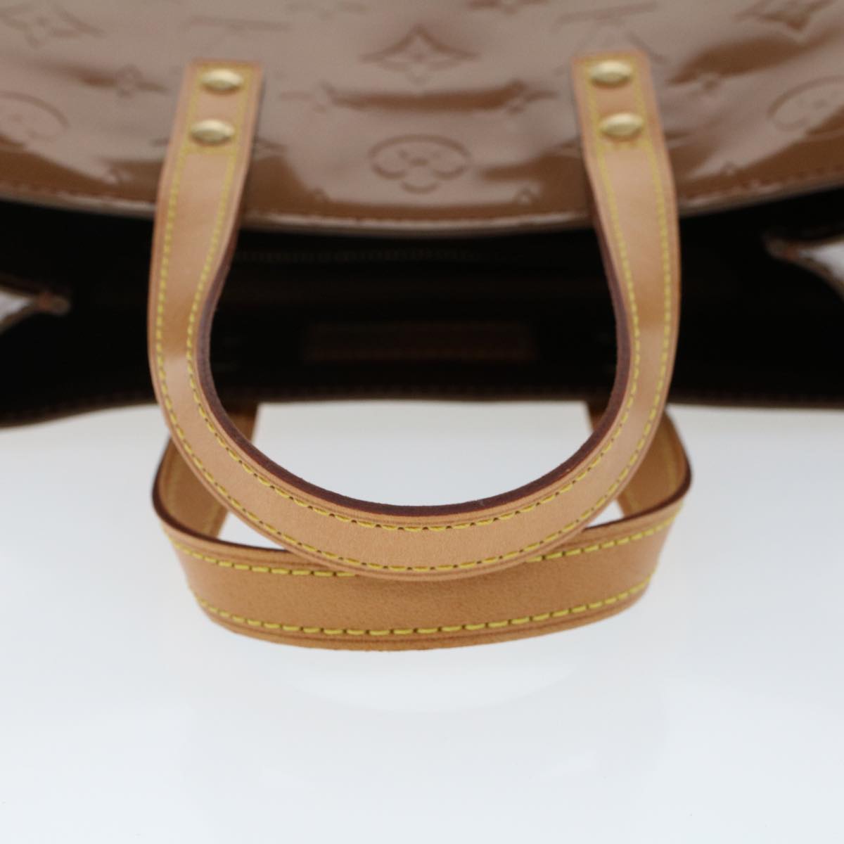 LOUIS VUITTON Monogram Vernis Reade PM Hand Bag Bronze M91146 LV yk7592