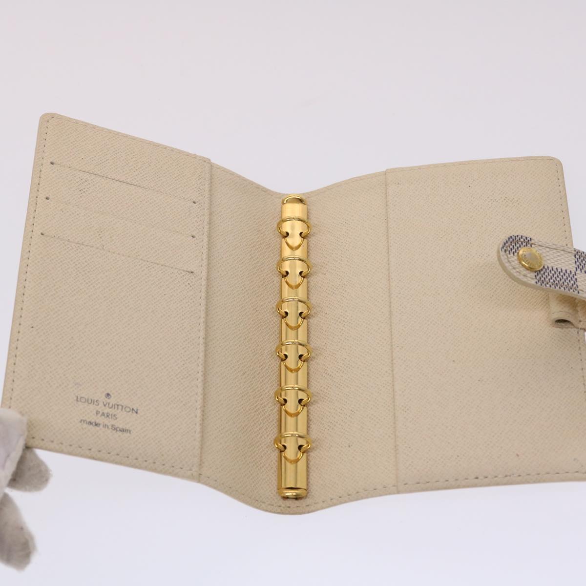 LOUIS VUITTON Damier Azur Agenda PM Day Planner Cover R20706 LV yk7629