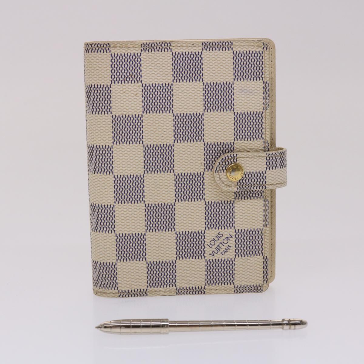 LOUIS VUITTON Damier Azur Agenda PM Day Planner Cover R20706 LV yk7629