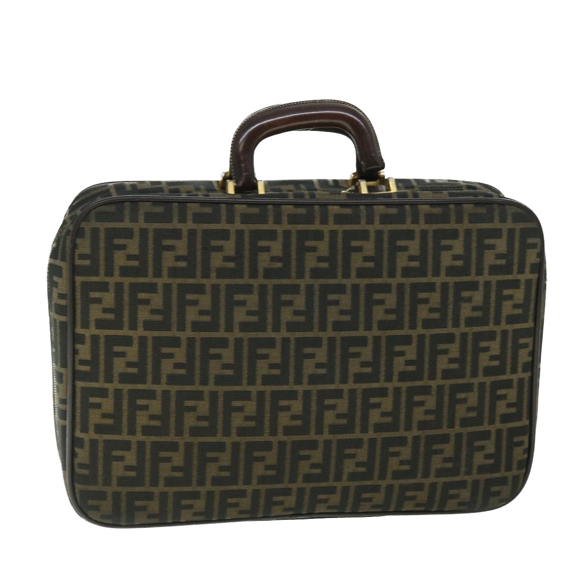 Luxury FendiZucca Canvas Hand Bag Black Brownyk8377B