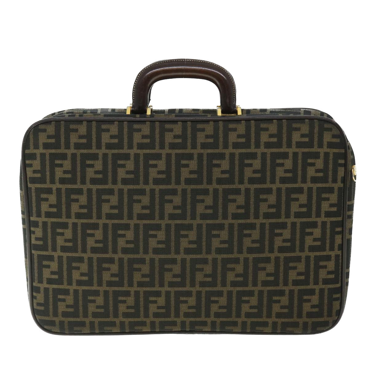 Luxury FendiZucca Canvas Hand Bag Black Brownyk8377B