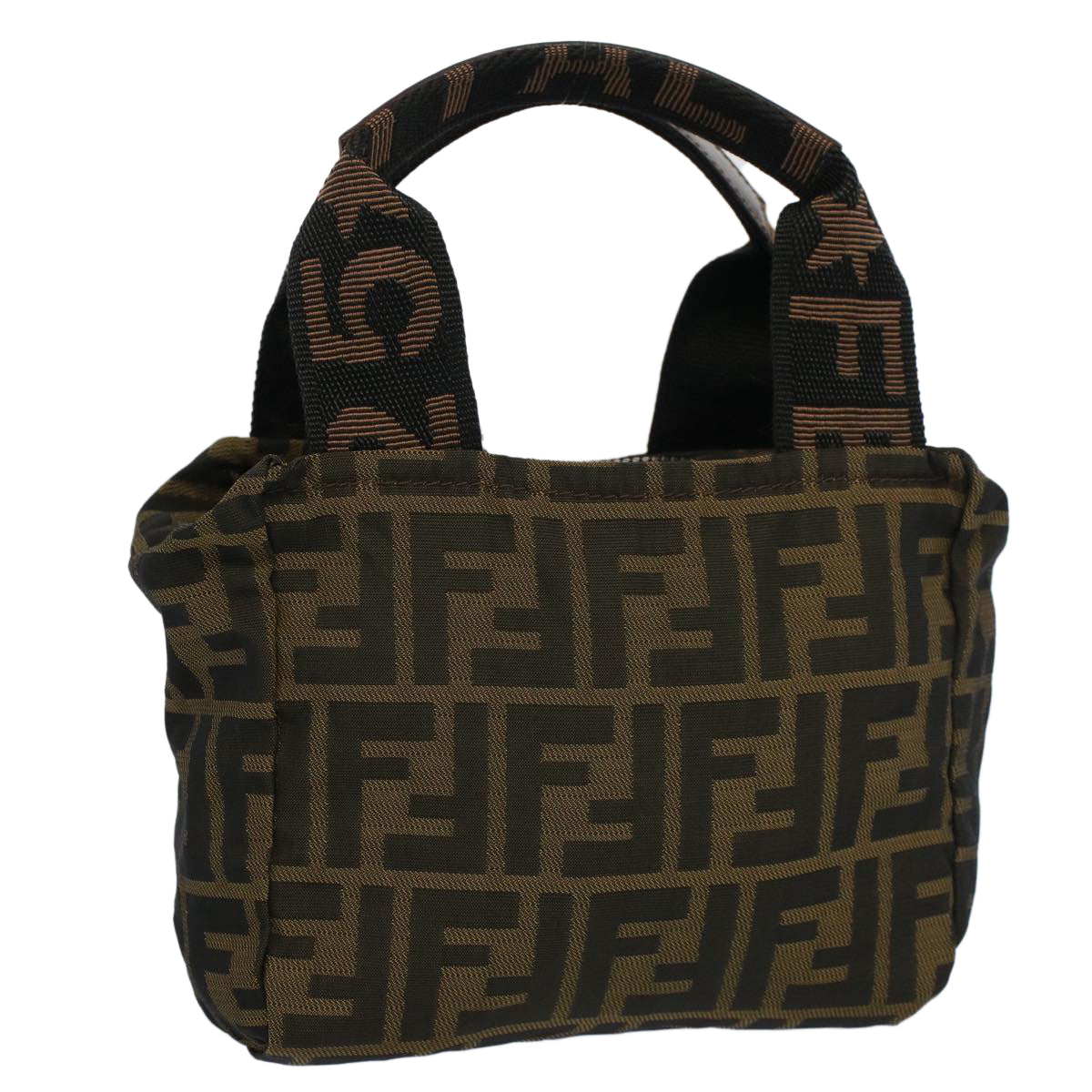 Luxury FendiZucca Canvas Hand Bag Brown Blackyk8449