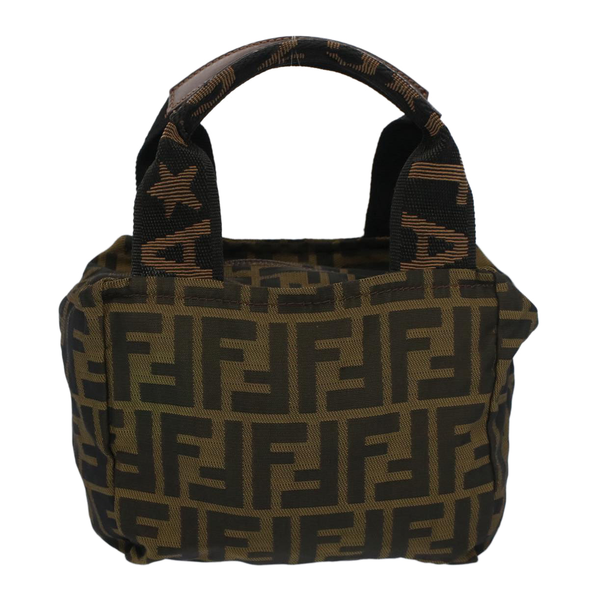 Luxury FendiZucca Canvas Hand Bag Brown Blackyk8449