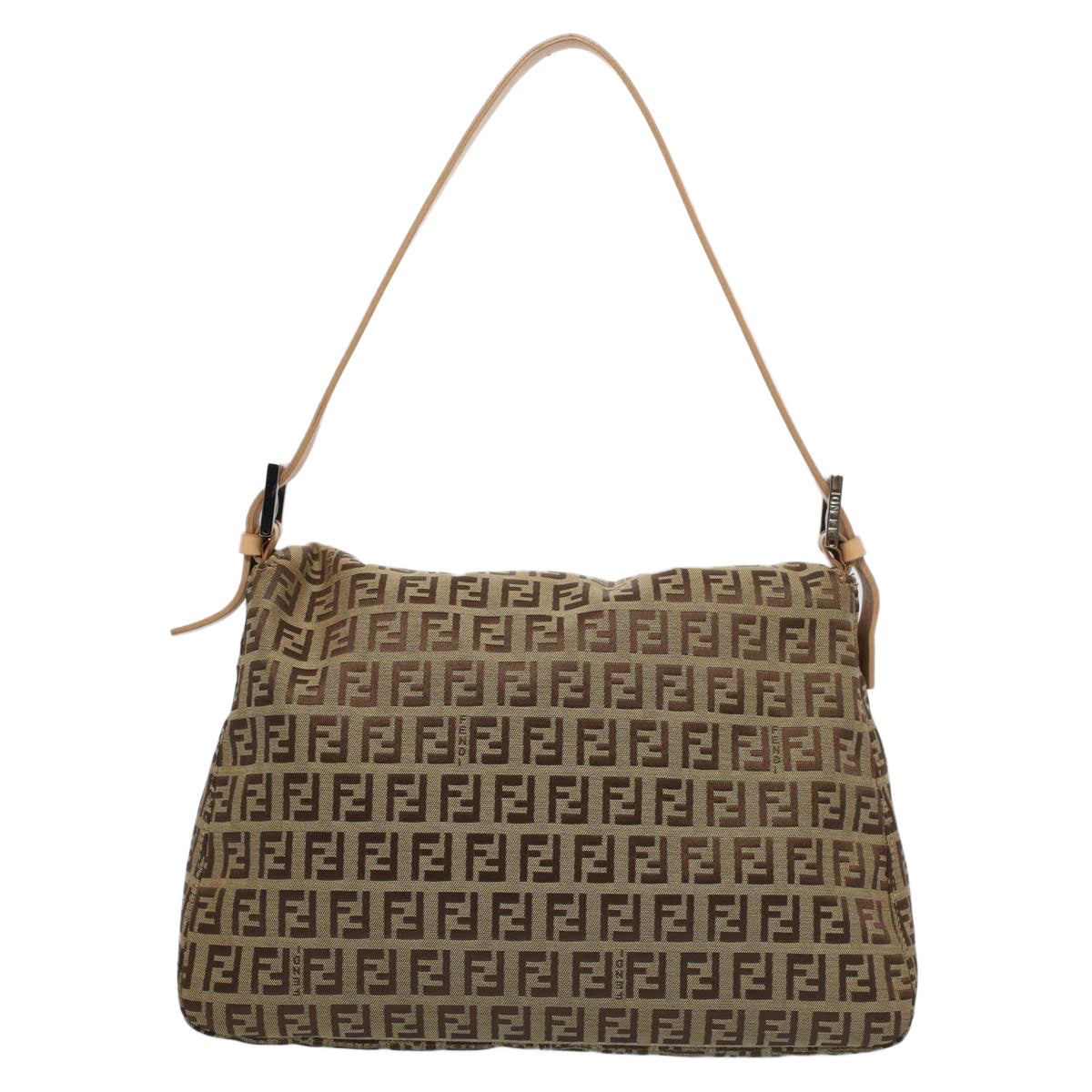 Luxury FendiZucchino Canvas Mamma Baguette Shoulder Bag Beigeyk8498