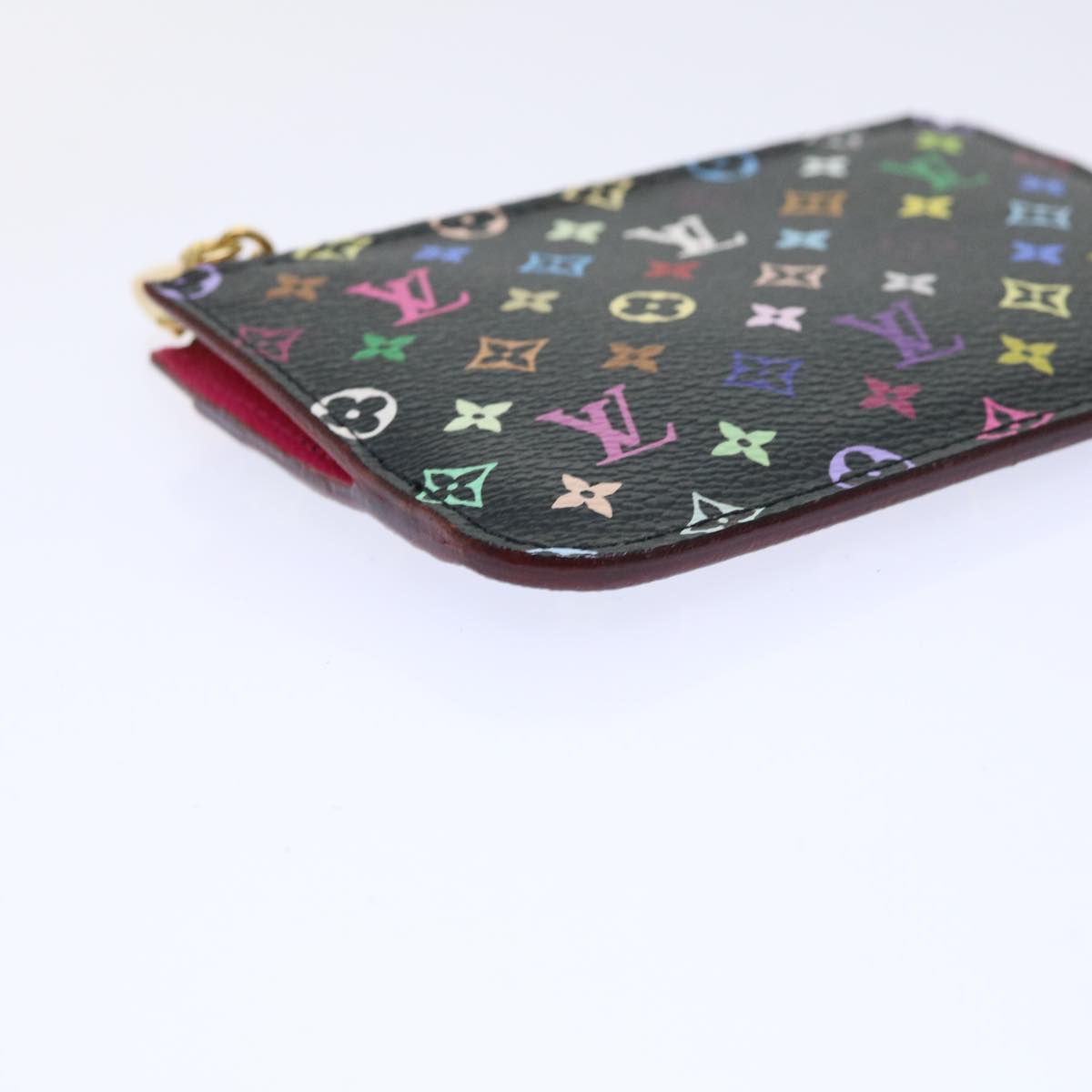 LOUIS VUITTON Multicolor Pochette Cles NM Coin Purse Black M60279 LV yk8531