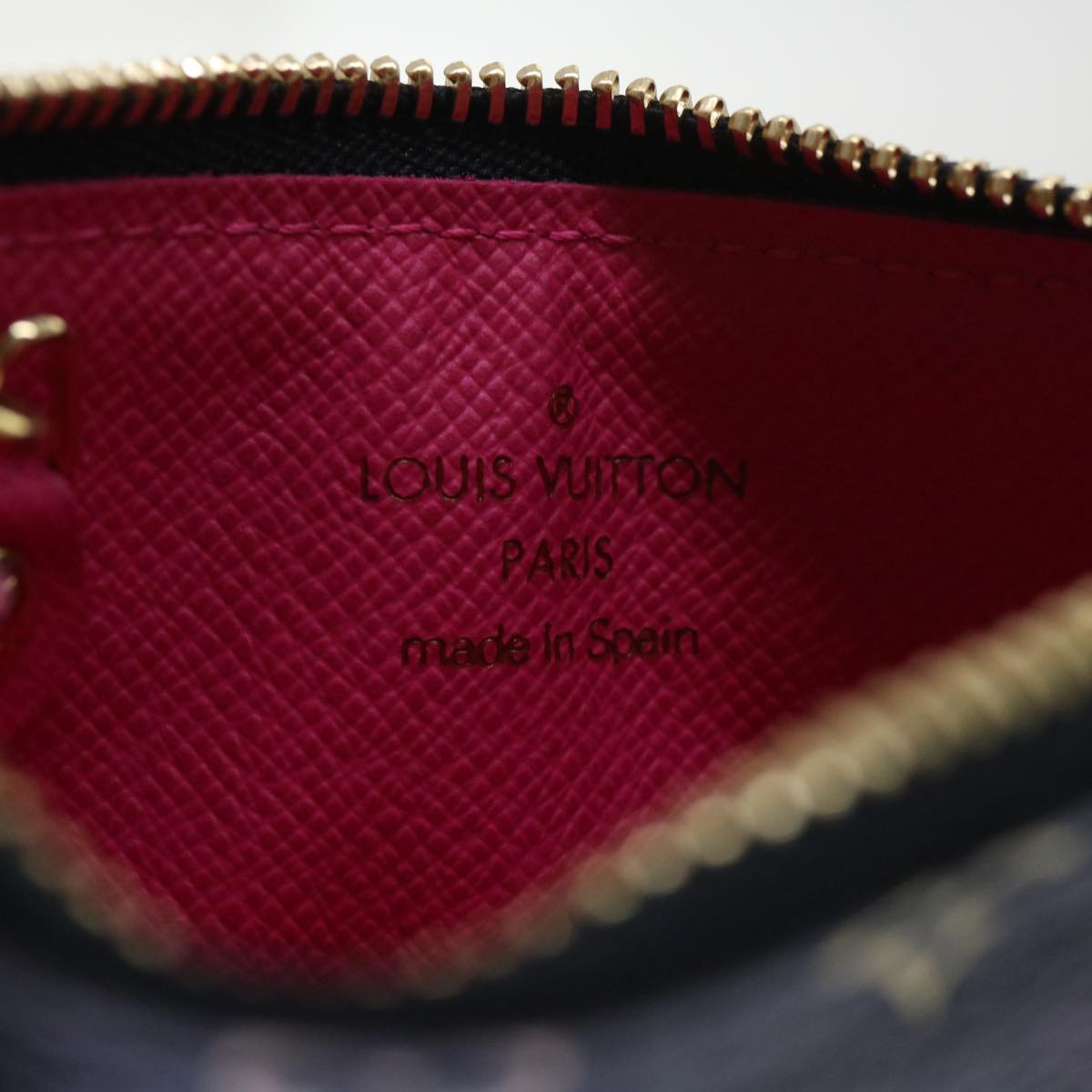 LOUIS VUITTON Multicolor Pochette Cles NM Coin Purse Black M60279 LV yk8531