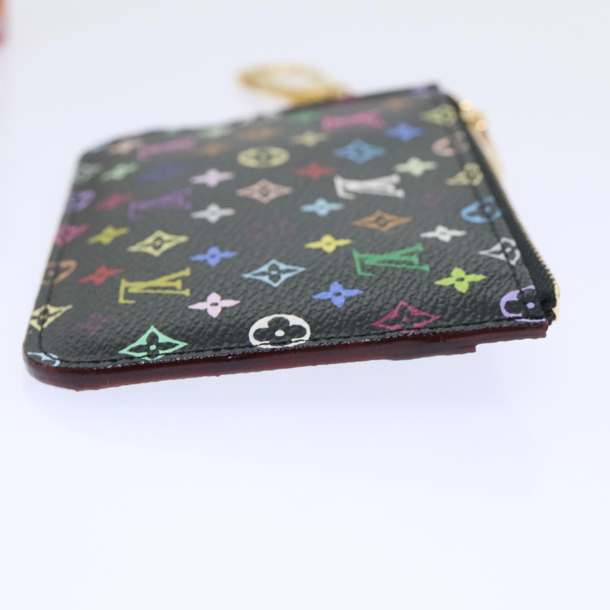 LOUIS VUITTON Multicolor Pochette Cles NM Coin Purse Black M60279 LV yk8531