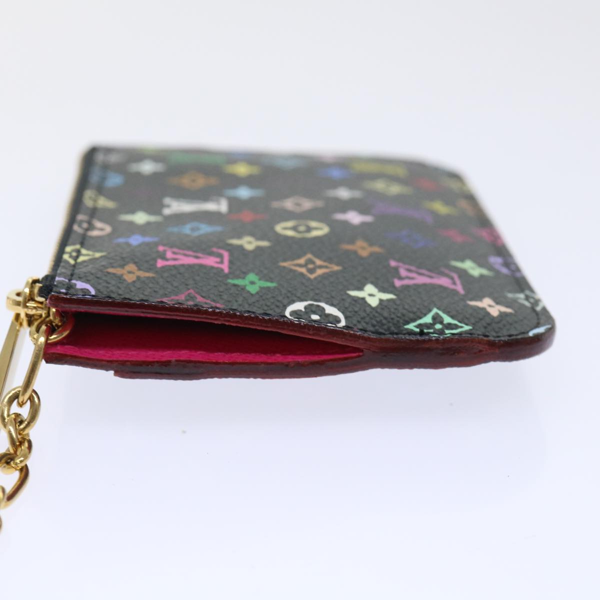 LOUIS VUITTON Multicolor Pochette Cles NM Coin Purse Black M60279 LV yk8531