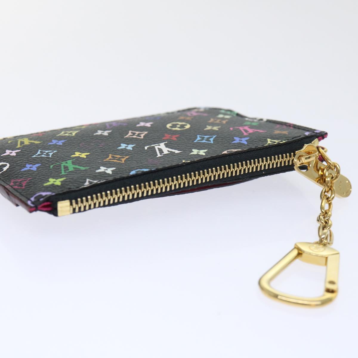 LOUIS VUITTON Multicolor Pochette Cles NM Coin Purse Black M60279 LV yk8531