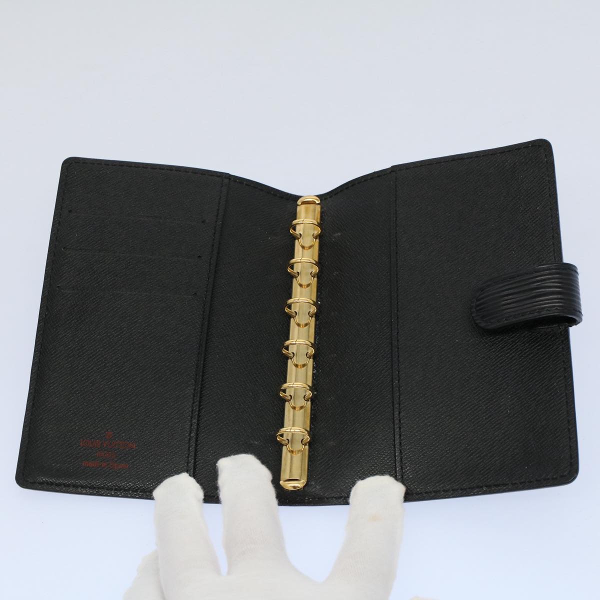 LOUIS VUITTON Epi Agenda PM Day Planner Cover Black R20052 LV yk8539