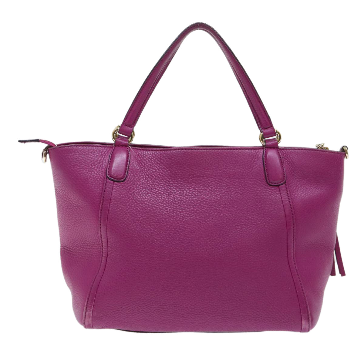 Luxury Gucci Soho Hand Bag Leather 2way Purple 369176  8543