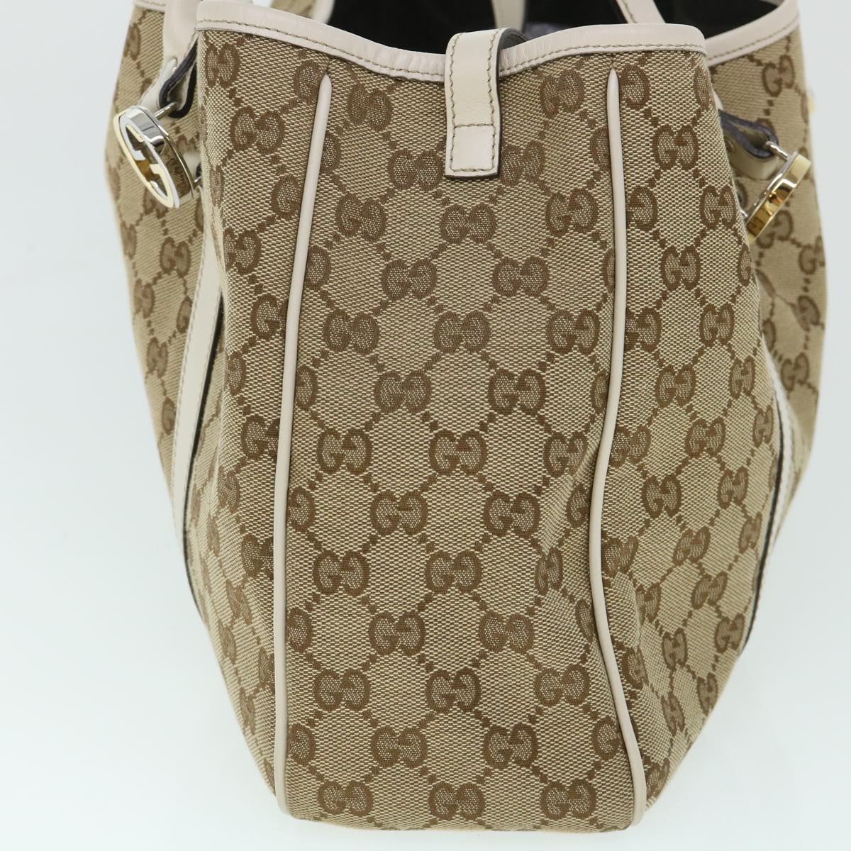 Luxury Gucci GG Canvas GG Twins Tote Bag Leather Beige 232957  8548