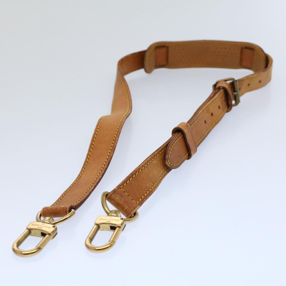LOUIS VUITTON Adjustable Shoulder Strap Leather 31.9""-39"" Beige LV yk8560
