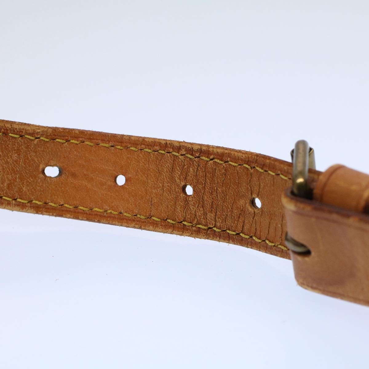 LOUIS VUITTON Adjustable Shoulder Strap Leather 31.9""-39"" Beige LV yk8560