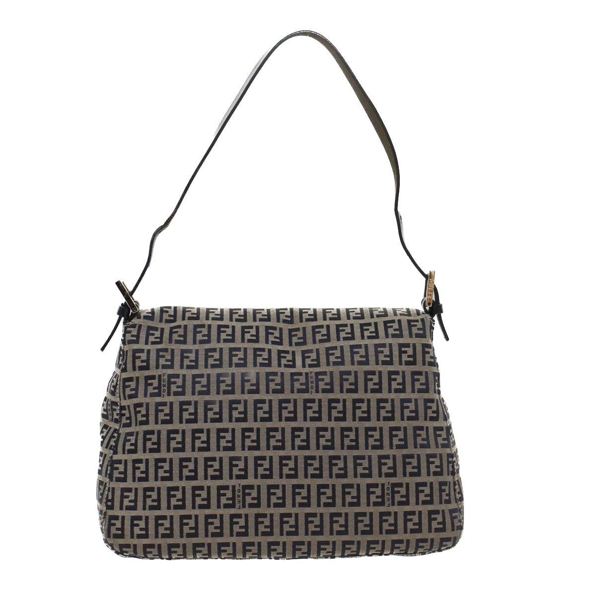 Luxury FendiZucchino Canvas Mamma Baguette Shoulder Bag Navyyk8650