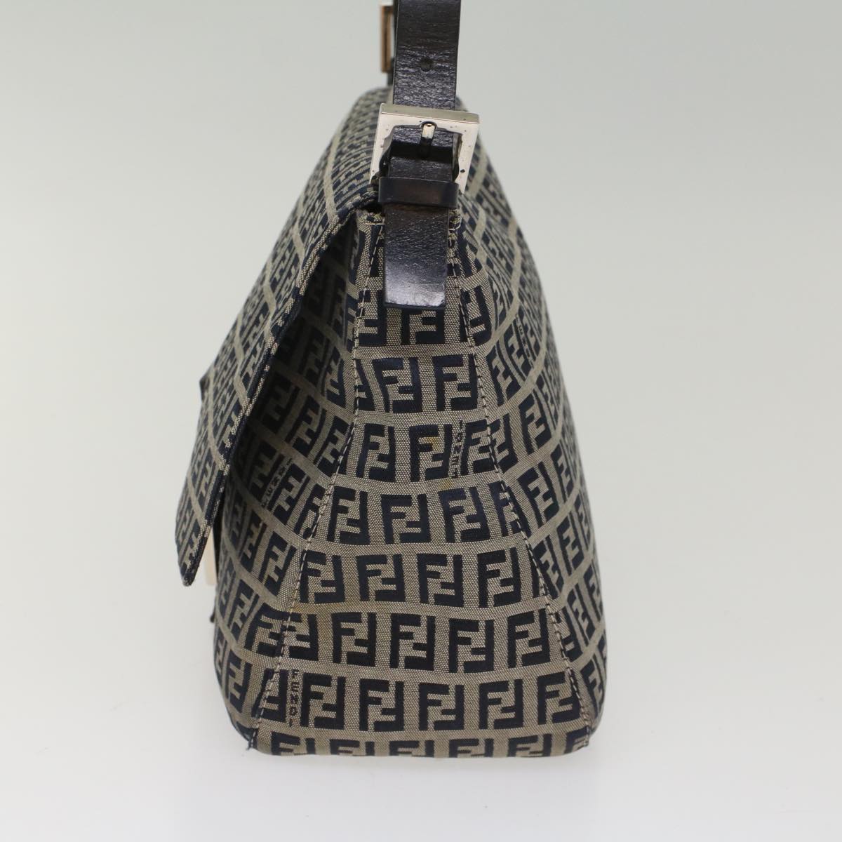 Luxury FendiZucchino Canvas Mamma Baguette Shoulder Bag Navyyk8650