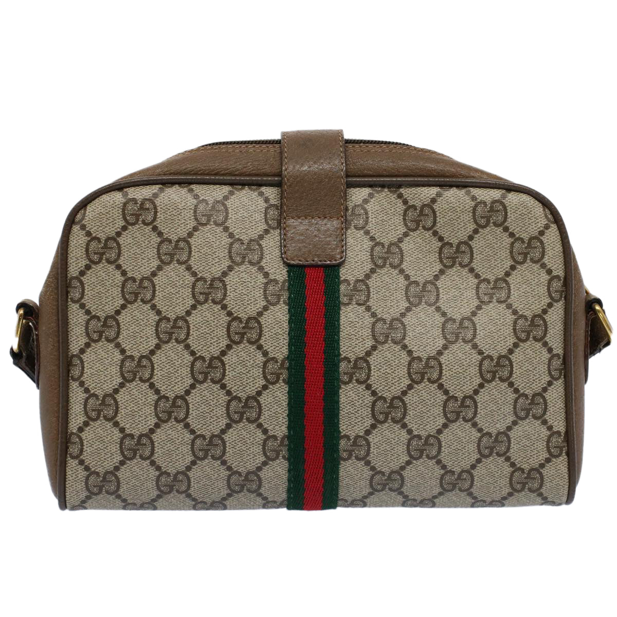 Luxury Gucci GG Canvas Web Sherry Line Shoulder Bag Beige Red 116 02 055  8699