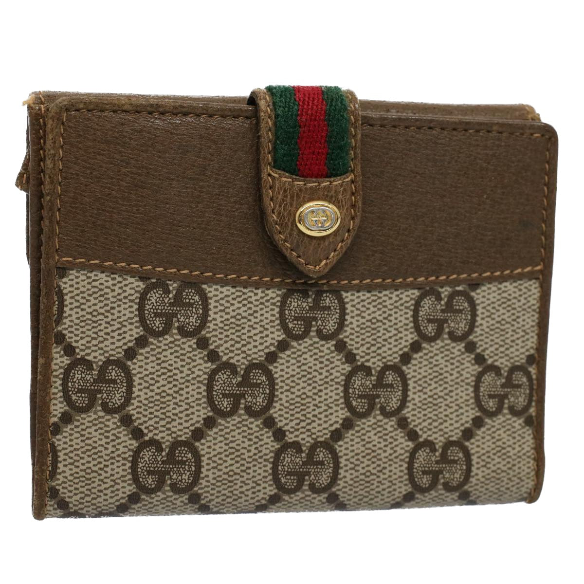 Luxury Gucci GG Canvas Wallet PVC Leather Beige  8700