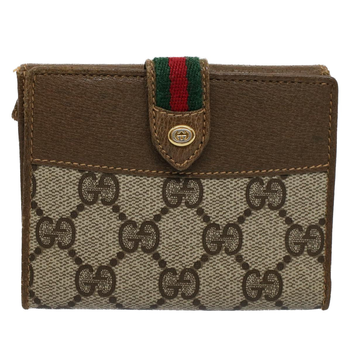 Luxury Gucci GG Canvas Wallet PVC Leather Beige  8700