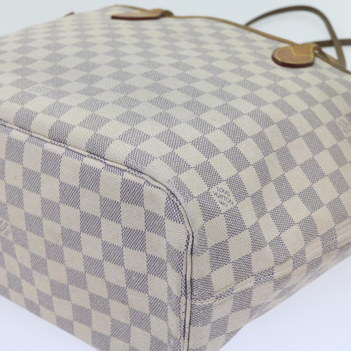 LOUIS VUITTON Damier Azur Neverfull MM Tote Bag N41605 LV yk8704