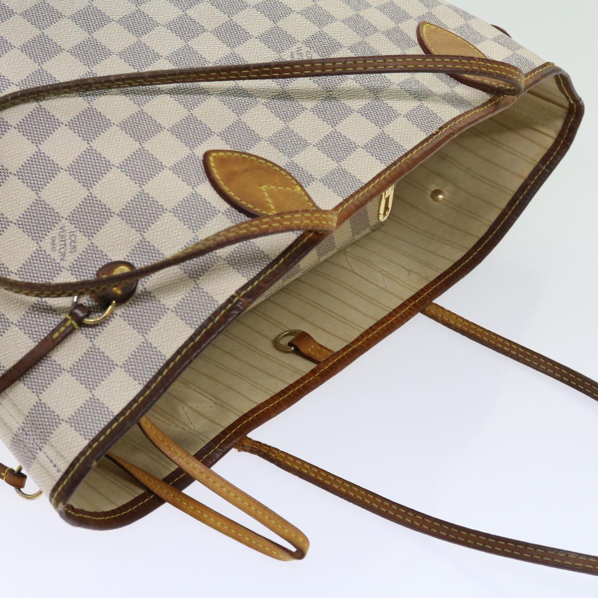 LOUIS VUITTON Damier Azur Neverfull MM Tote Bag N41605 LV yk8704