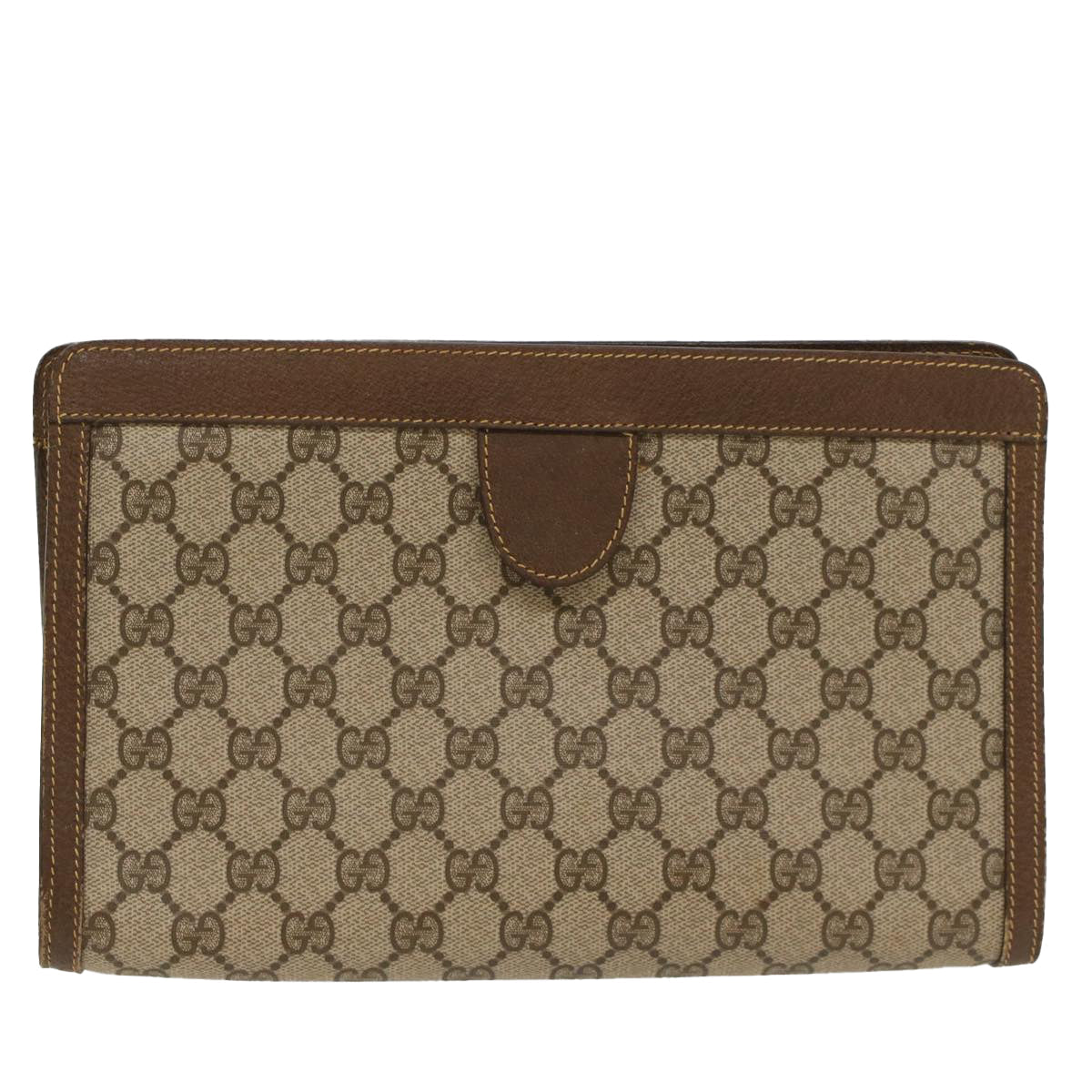Luxury Gucci GG Canvas Clutch Bag PVC Leather Beige 014 89 0102  8706