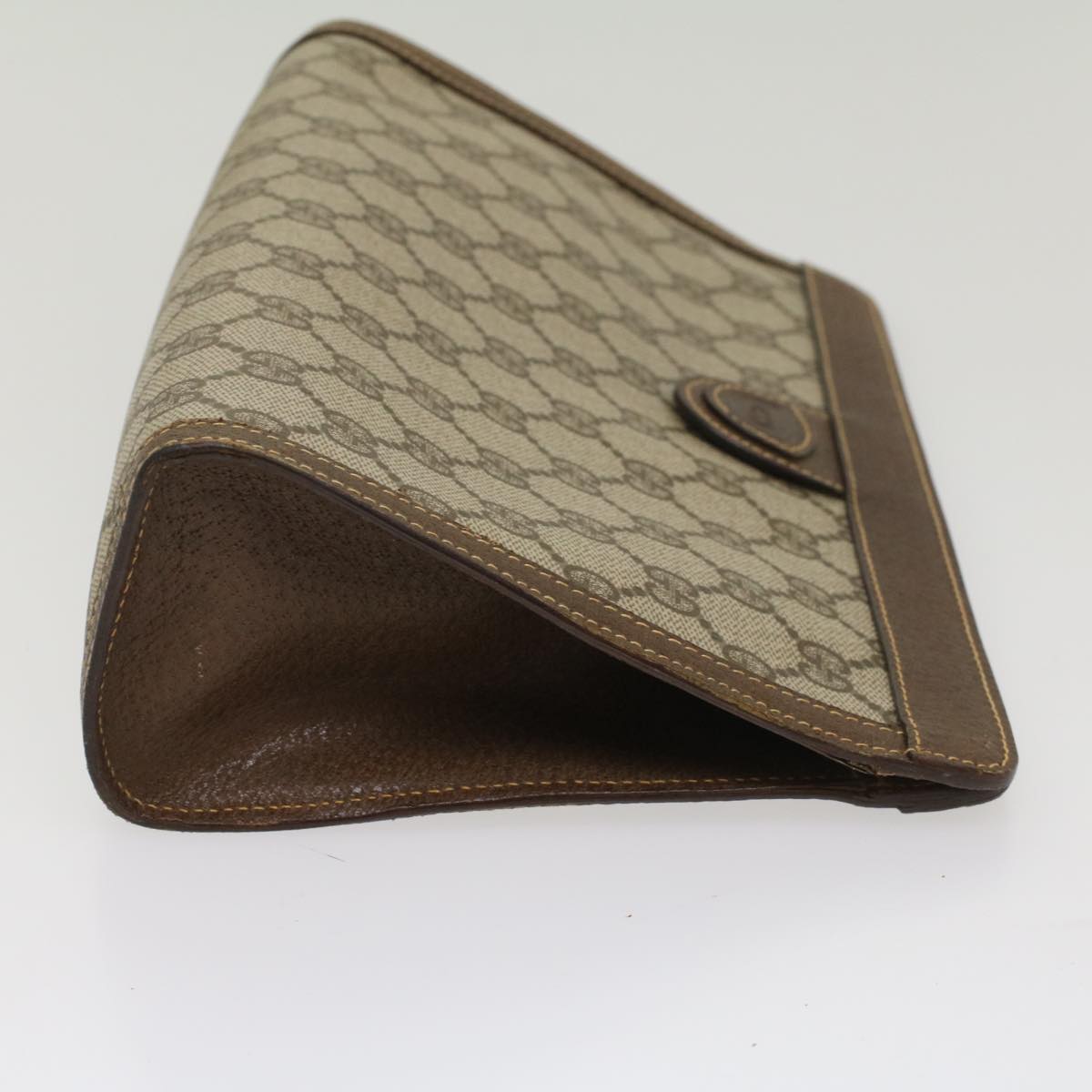 Luxury Gucci GG Canvas Clutch Bag PVC Leather Beige 014 89 0102  8706