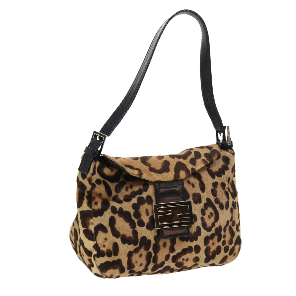 Luxury FendiLeopard Mamma Baguette Shoulder Bag Harako leather Brownyk8707