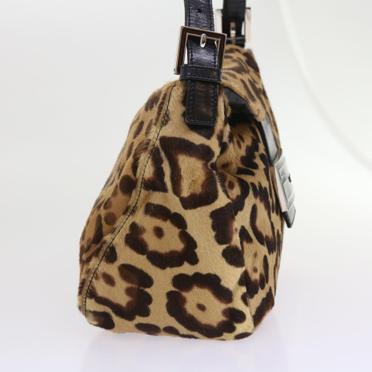 Luxury FendiLeopard Mamma Baguette Shoulder Bag Harako leather Brownyk8707