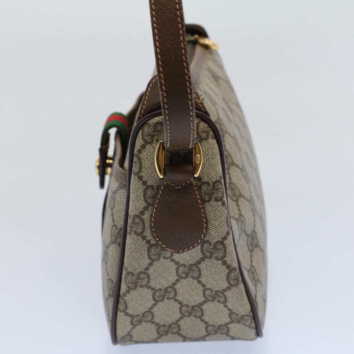 Luxury Gucci GG Canvas Web Sherry Line Shoulder Bag Beige Red 89 02 032  8711