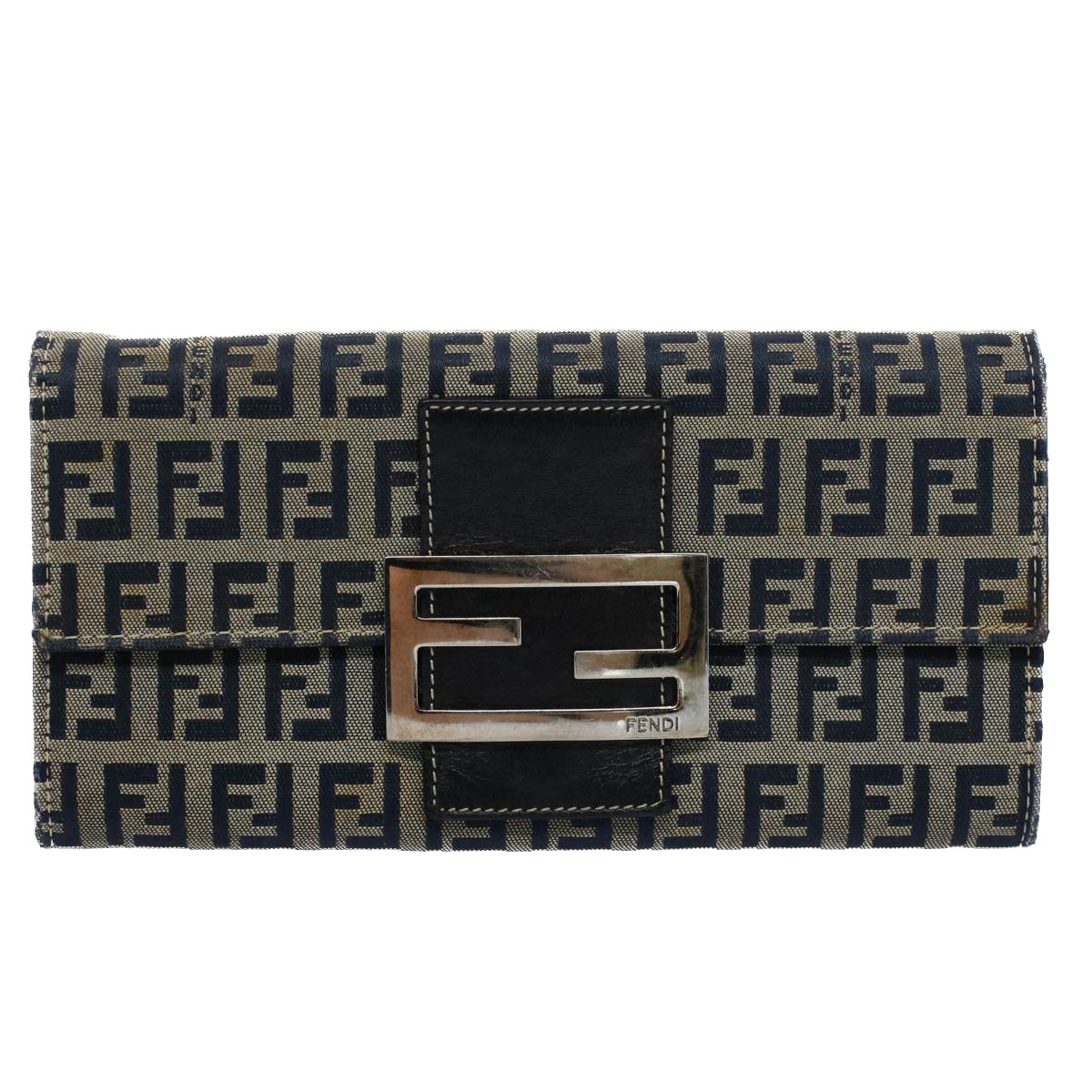 Luxury FendiZucchino Canvas Wallet Navyyk8715