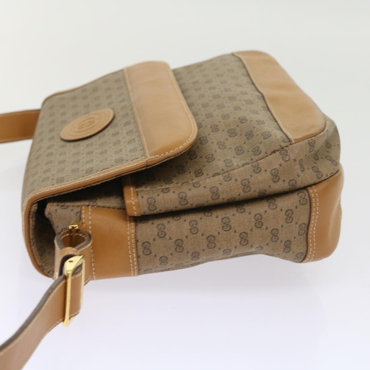 Luxury Gucci Micro GG Canvas Shoulder Bag PVC Leather Beige  8723