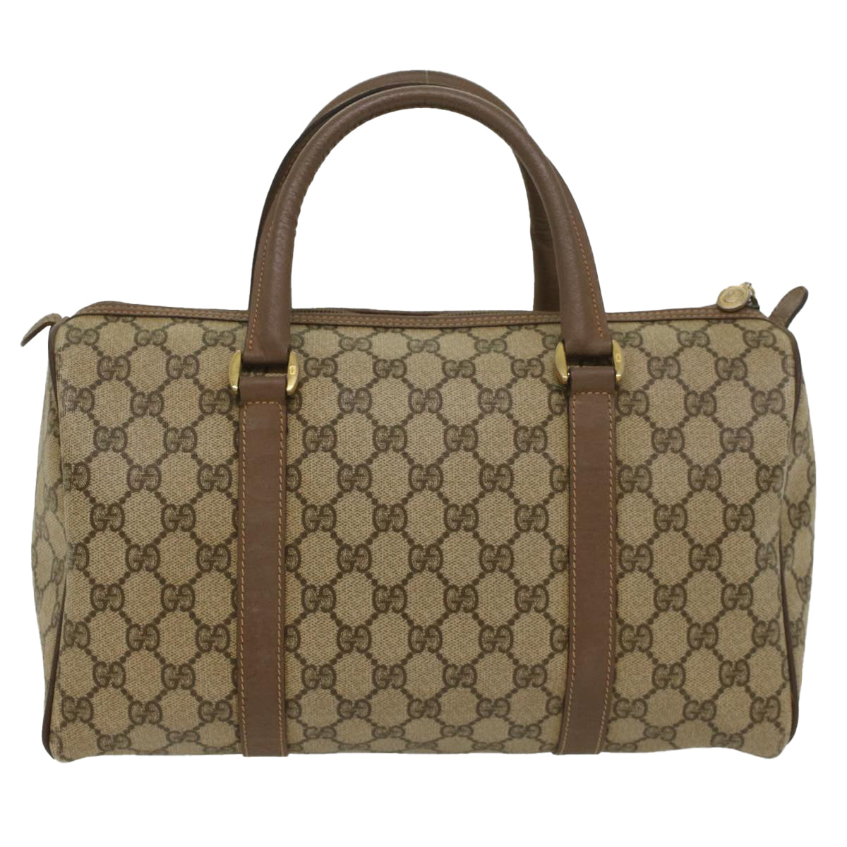 Luxury Gucci GG Canvas Boston Bag PVC Leather Beige 002 123 6842  8724