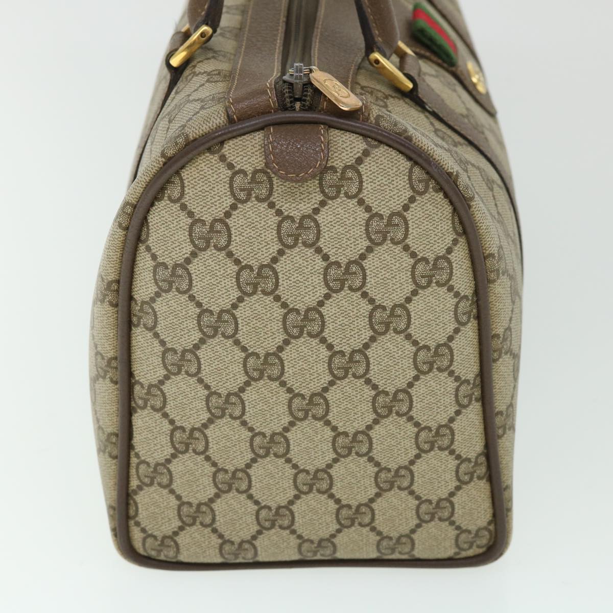 Luxury Gucci GG Canvas Web Sherry Line Boston Bag Beige Red Green 40 02 007  8731