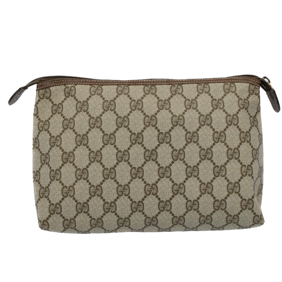 Luxury Gucci GG Canvas Pouch PVC Leather Beige 014 115 6088 9411  8737