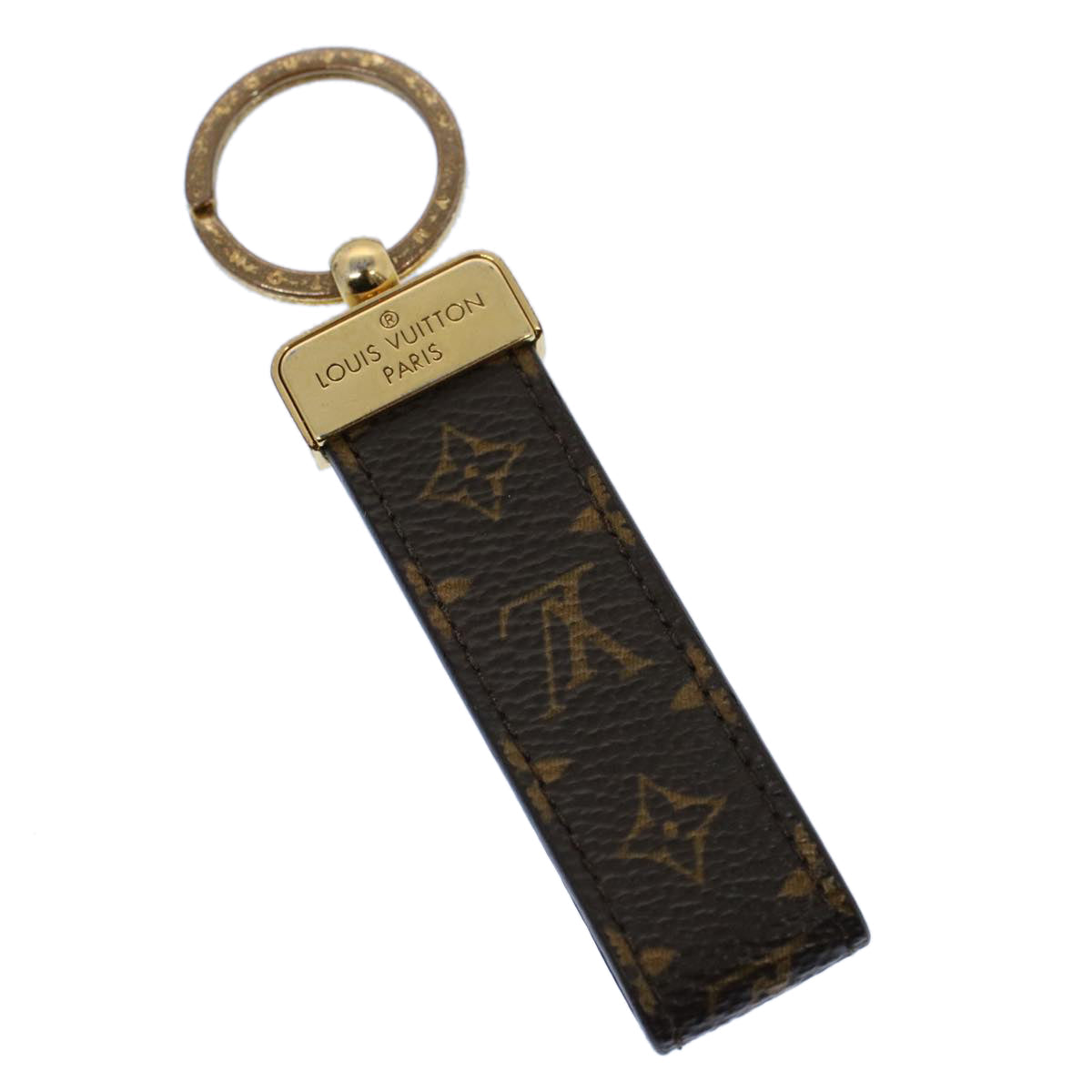 LOUIS VUITTON Monogram Porte Cles Dragonne Key Holder M65221 LV yk8742