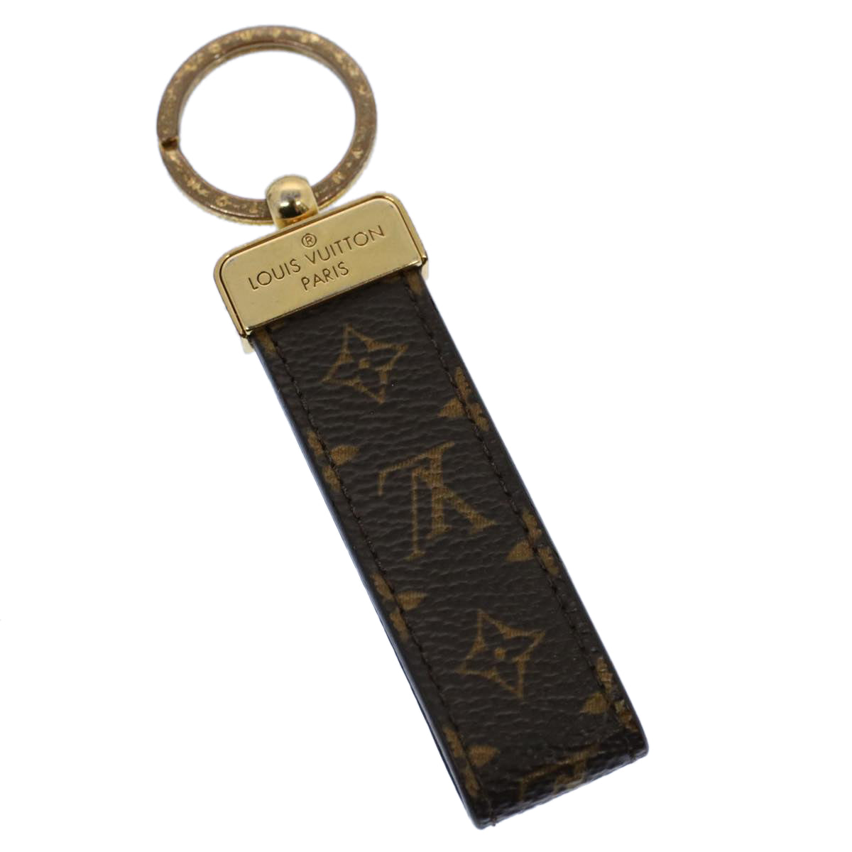 LOUIS VUITTON Monogram Porte Cles Dragonne Key Holder M65221 LV yk8742